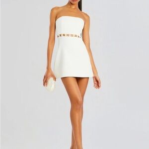 Retrofete White Strapless Dress